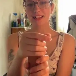 Glasses babe handles a cock very well