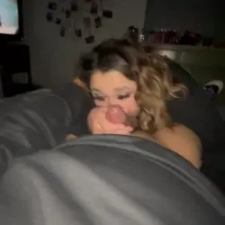 Thick gf has nice big tits and loves sucking dick
