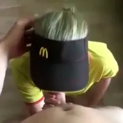 Fast food blowjob slut