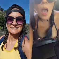 Latina mama goes on hike for doggystyle