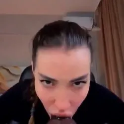 Deepthroat a huge dildo